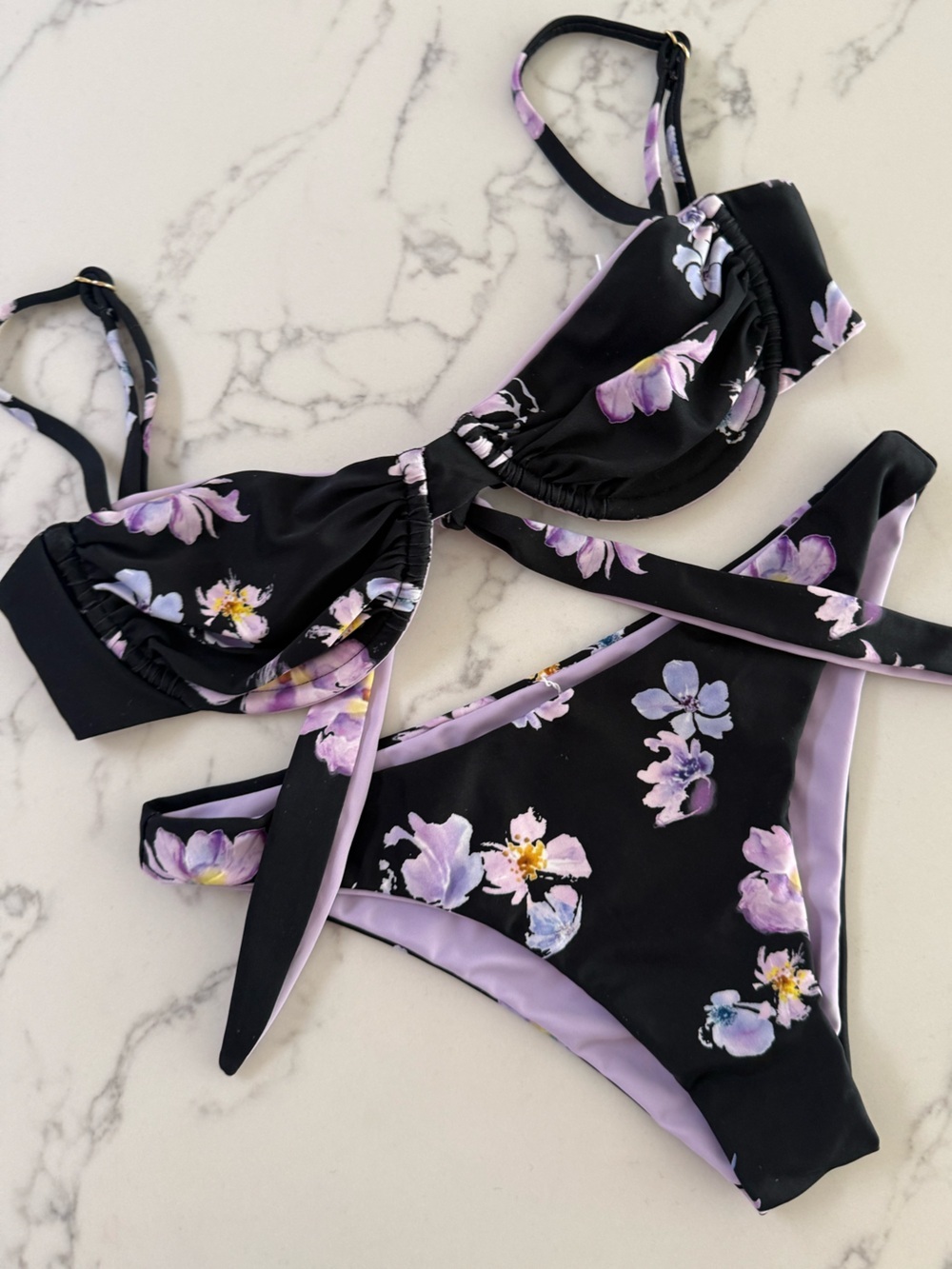 Leni Swims Underwire Top & Tahiti Bottom SET - Midnight Reversible - Size XS/S